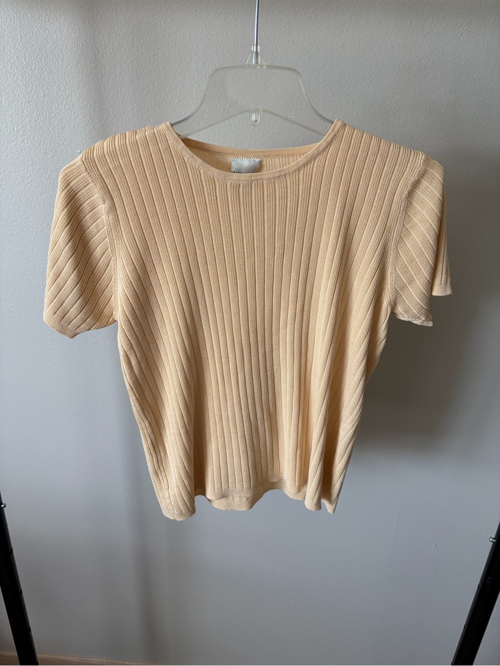 Merona Ribbed Short Sleeve Tee - Beige